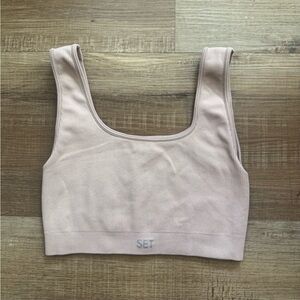 Set Active Sports Bra - Dusty Pink Small Ribbed